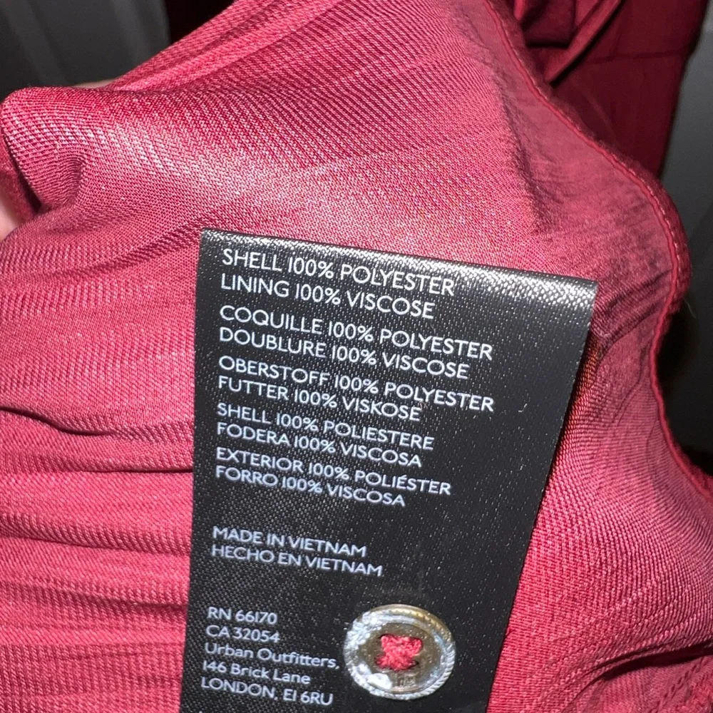 NEW Anthropologie Satin Tiered Button-Front Adjustable Maxi Dress, Red, Medium - Picture 10 of 12